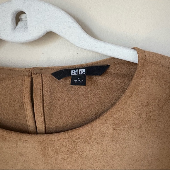 UNIQLO Tan Suede Women's Top NWOT - Picture 2 of 6